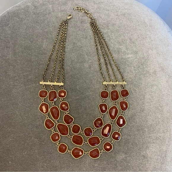 LUCKY brand red triple layered boho collar necklace - Picture 4 of 11